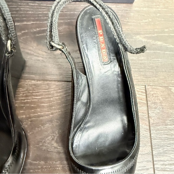 Prada Black Patent Leather Wedges - Picture 3 of 8